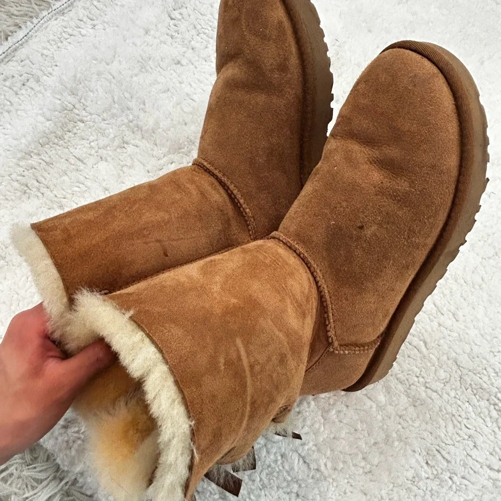 UGG Tan Boots with Brown Bows
